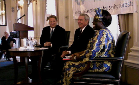 picture of Al Gore, Dan Rather and Wangari Maathai